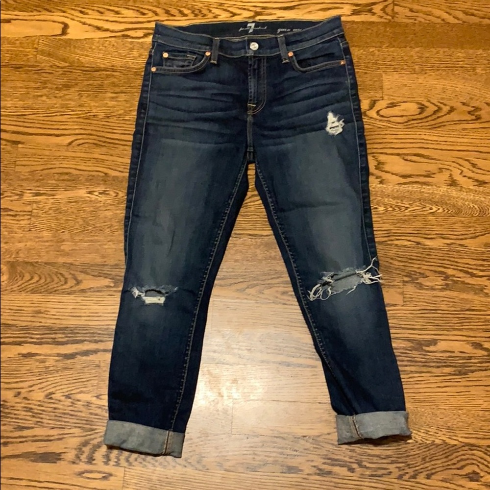 7 For All Mankind - Distressed Cropped Jeans